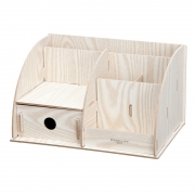 齐心 B2231 木质DIY组合收纳盒笔筒